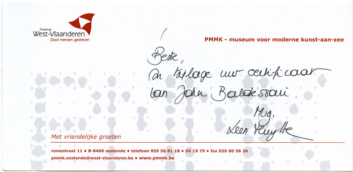 JBaldessari2009raisedeyebrows-certificate-complimentscard700